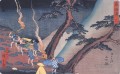 travellers on a mountain path at night Utagawa Hiroshige Japanese